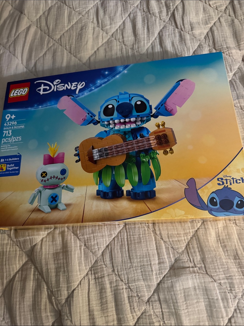 Disney LEGO Stitch Buildable Figure with Guitar - Blue, Pink, Green, Brown